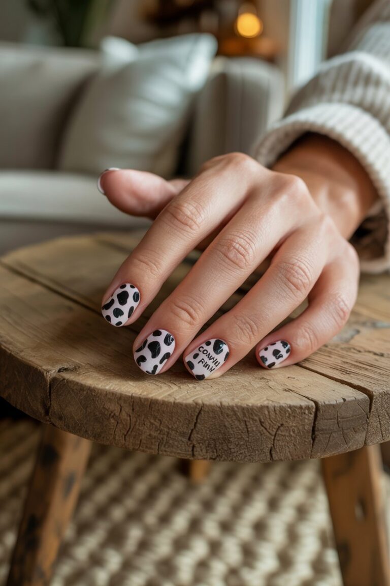 Cow Print Nails for a Fun Twist
