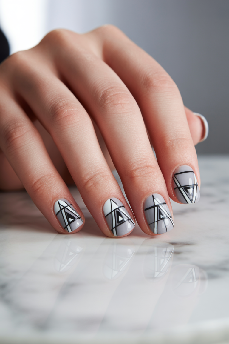 Short Nails with Geometric Designs: Minimal, Modern, and Seriously Chic