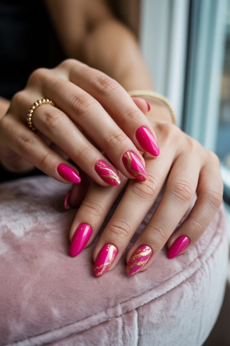 Pink and Gold Nails for Glam Weekends