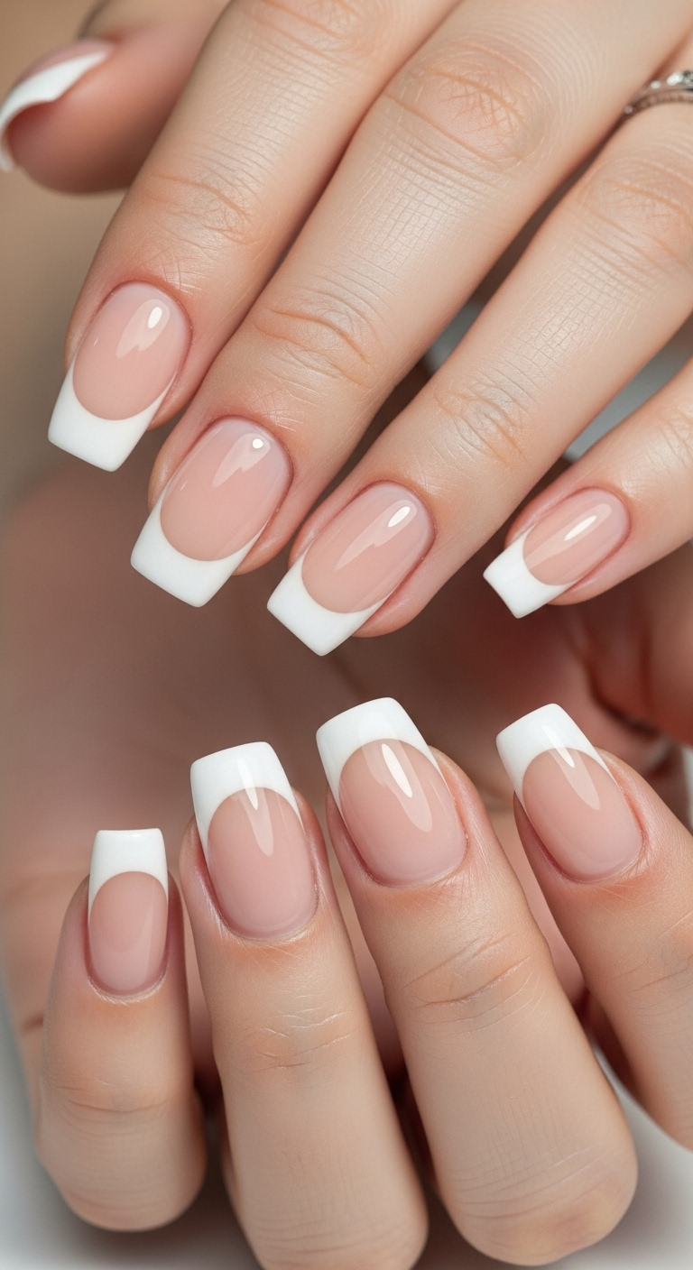 White and Nude French Nails