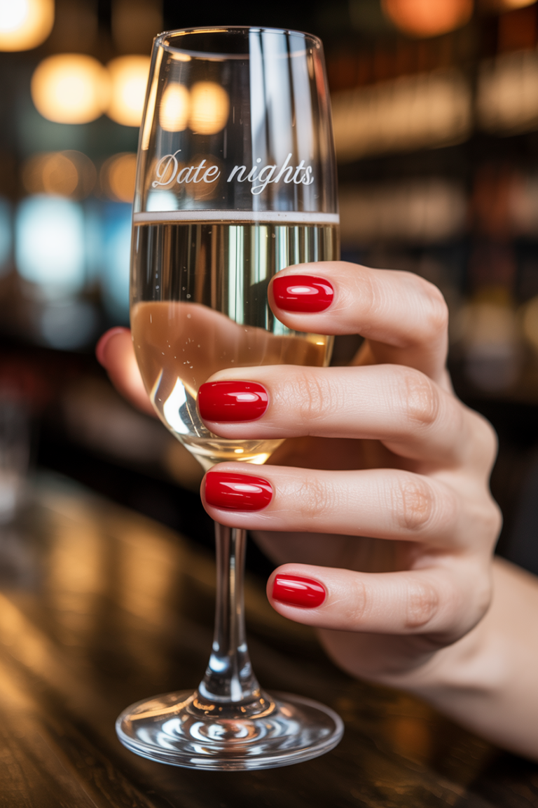 Red Chrome Nails for Date Nights