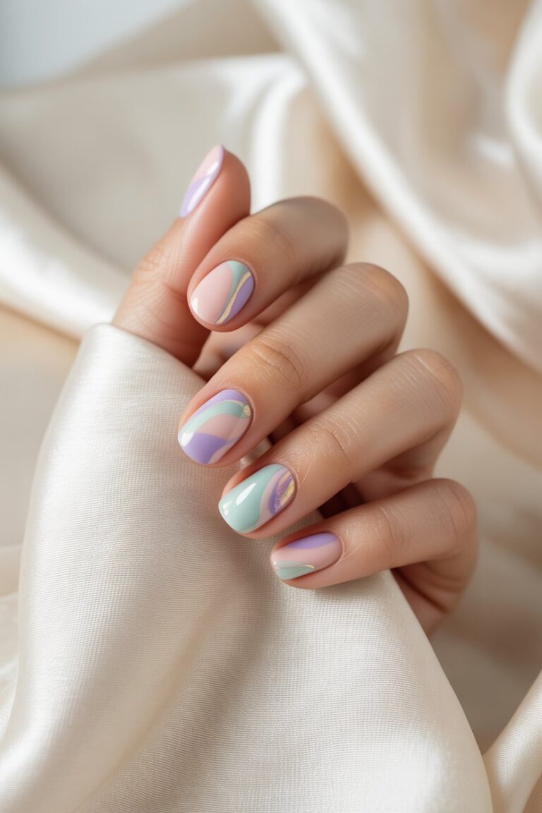 Abstract Pastel Nails for Soft Fashion