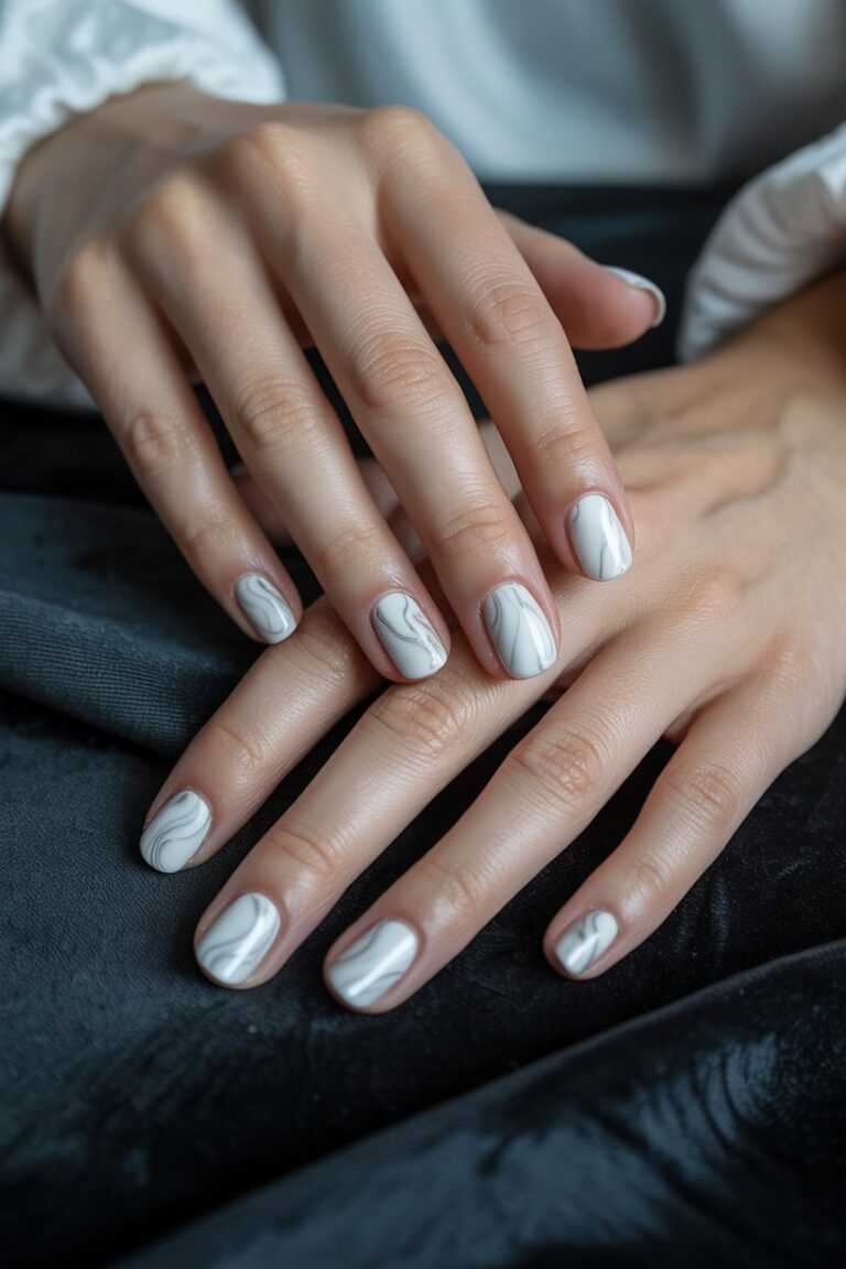 White Marble Nail Art for Trendsetters