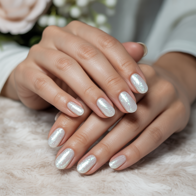 White Glitter Nails for Bridal Season: The Perfect Touch of Sparkle for Your Big Day