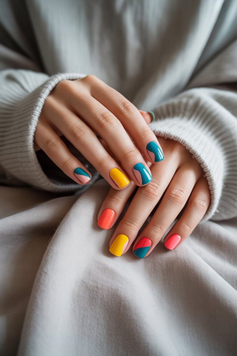 15 Color Block Nail Designs to Recreate